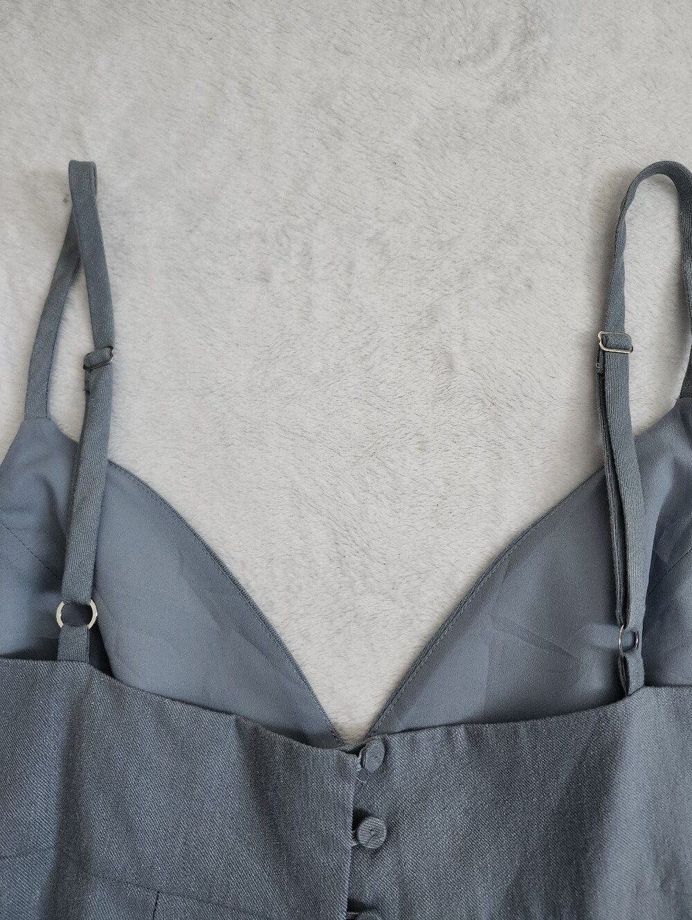 BCBGMAXAZRIA Women's Size Large Dusty Blue Peplum Cami Top - Picture 9 of 10